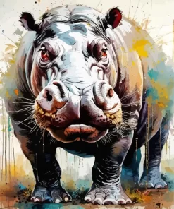 Hippo Animal Paint by Number