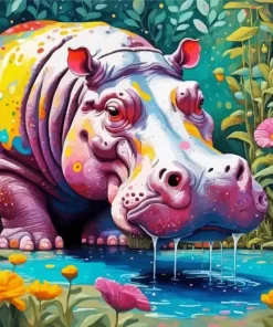 Hippo Art Paint by Number