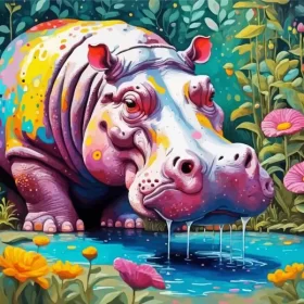 Hippo Art Paint by Number