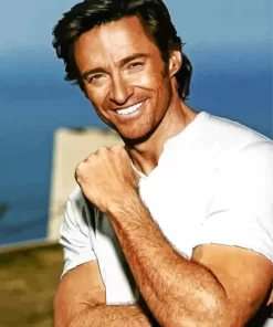 Hugh Jackman Smiling Paint by Number