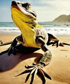 Iguana At The Beach Paint by Number