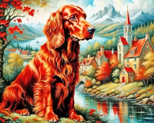 Irish Setter Art Paint by Number