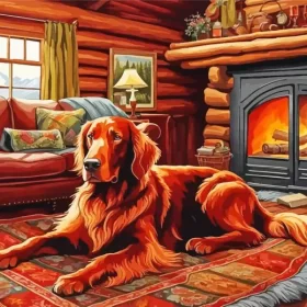 Irish Setter Dog Animal Paint by Number