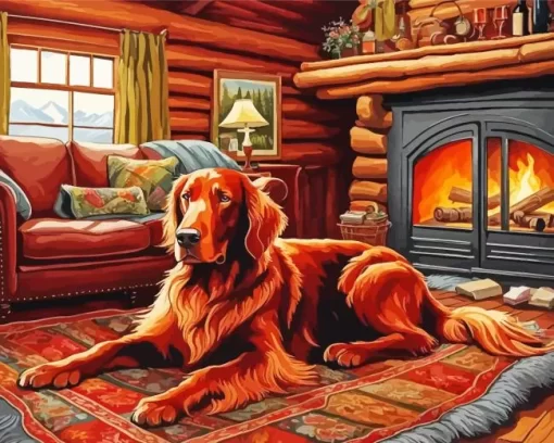 Irish Setter Dog Animal Paint by Number