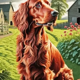 Irish Setter Dog Art Paint by Number