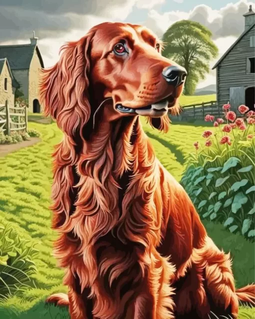 Irish Setter Dog Art Paint by Number