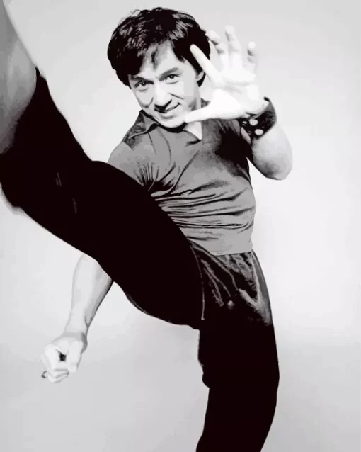 Monochrome Jackie Chan Paint by Number