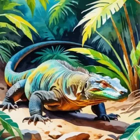 Komodo Dragon Reptile Paint by Number