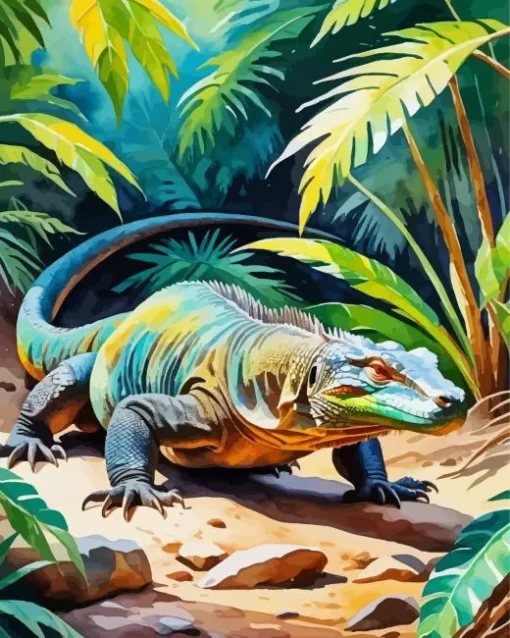 Komodo Dragon Reptile Paint by Number