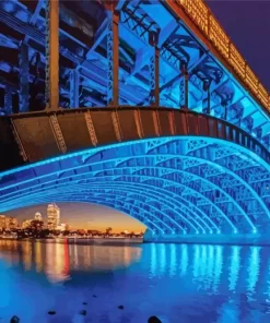 Longfellow Bridge at night paint by number