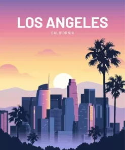 Los angeles city poster paint by number