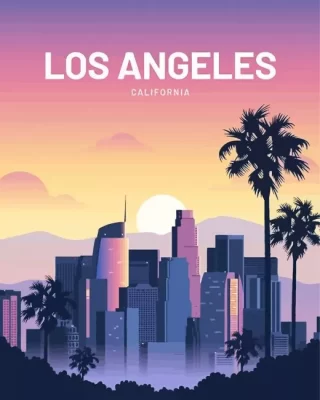 Los angeles city poster paint by number