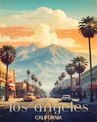 Los angeles poster paint by numbers