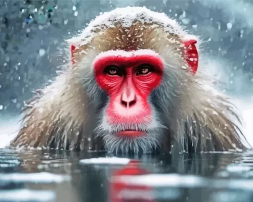 Macaque In Water Paint by Numbers