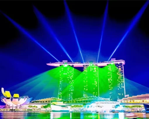 Marina Bay Sands at night paint by number