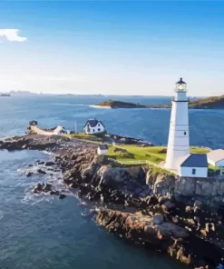 Massachusetts Boston Lighthouse paint by numbers