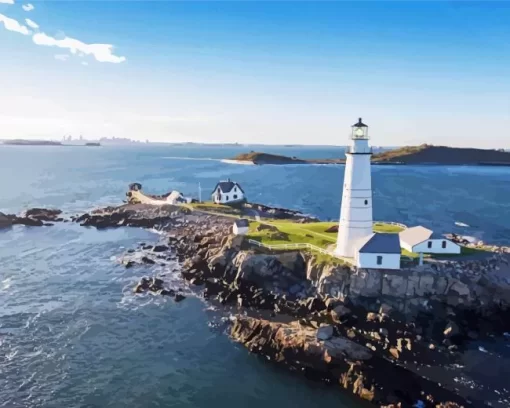 Massachusetts Boston Lighthouse paint by numbers