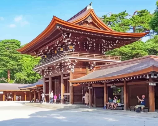 Meiji Shrine paint by number