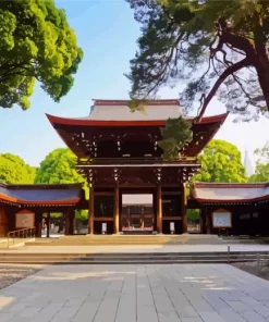 Meiji Shrine tokyo paint by number