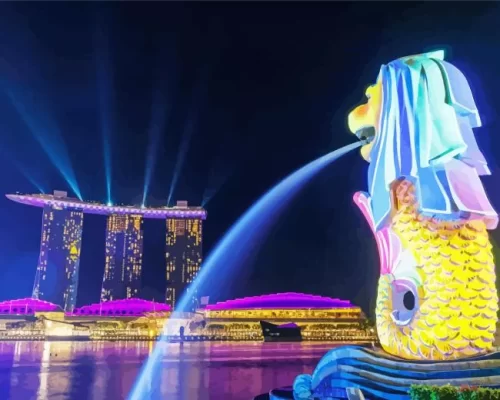 Merlion Park Singapore paint by number