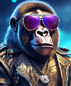 Monkey With Sunglasses Paint by Numbers