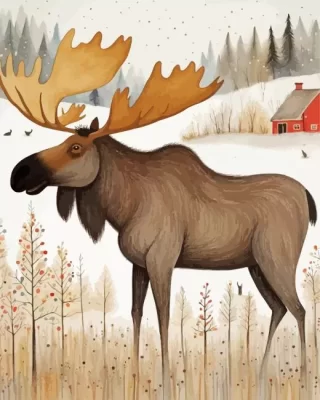 Moose Animal Paint by Number