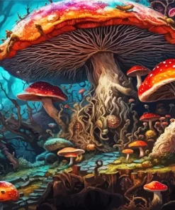 Mushroom Forest Paint by Number