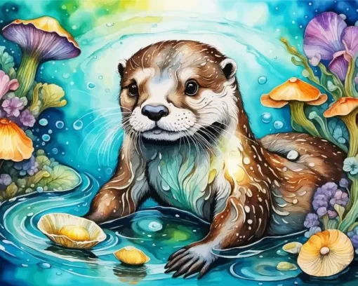 Aesthetic Otter Art Paint by Number