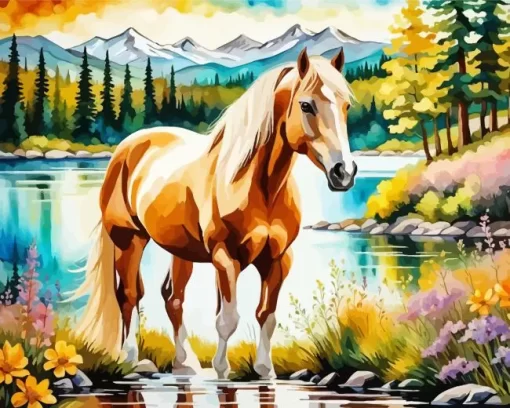 Palomino Horse Paint by Number