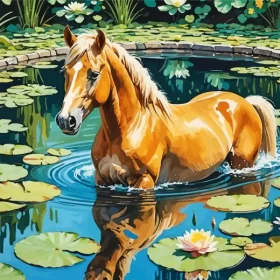 Palomino In Water Paint by Number