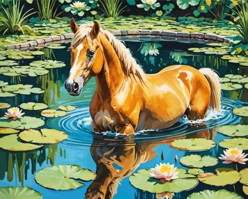 Palomino In Water Paint by Number