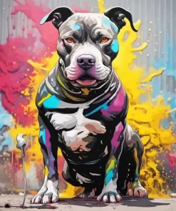 Pit Bull Dog Art Paint by Number