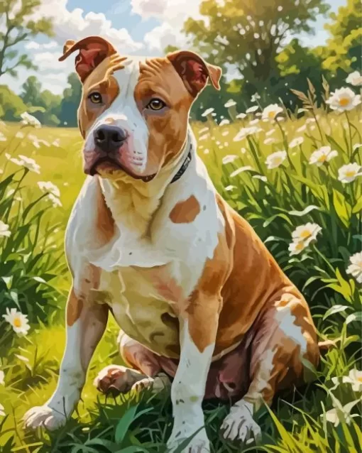 Pit Bull Dog Paint by Number