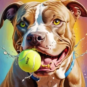 Pit Bull Dog Playing Paint by Number