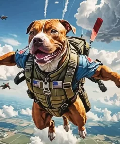 Pit Bull Skydiving Paint by Number