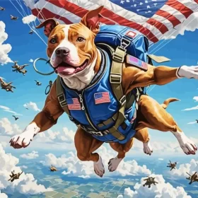 Pit Bull Skydiving Art Paint by Number