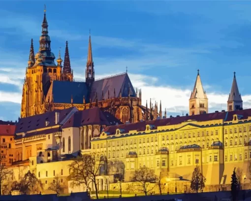 Prague Castle paint by number