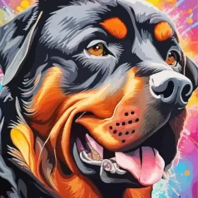 Rottweiler Head Art Paint by Number