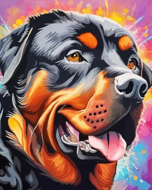 Rottweiler Head Art Paint by Number