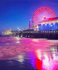 Santa Monica Pier los angeles paint by number