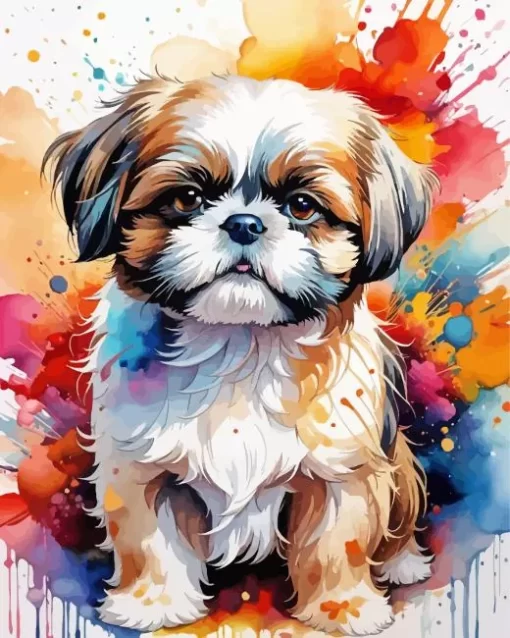 Shih Tzu Puppy Paint by Numbers Shih Tzu Puppy Paint by Number