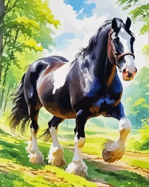 Shire Horse Art Paint by Number