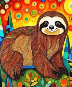 Aesthetic Sloth Art Paint by Number