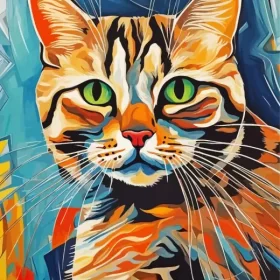 Tabby Cat Art Paint by Number