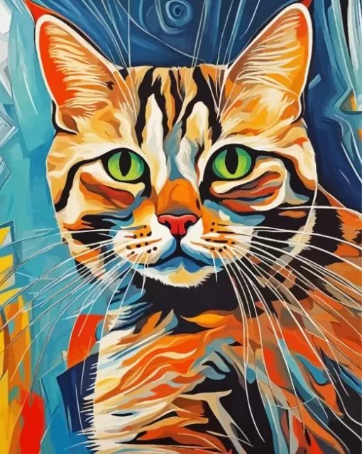 Tabby Cat Art Paint by Number