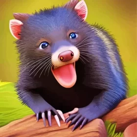 Tasmanian Devil Illustration Paint by Number