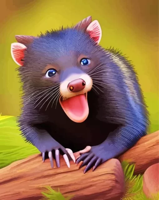 Tasmanian Devil Illustration Paint by Number