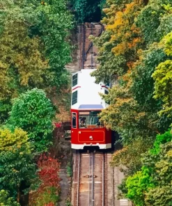 The Peak Tram railway paint by number