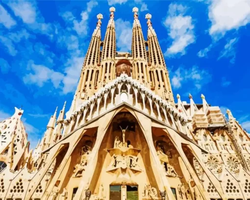 The Sagrada Familia Building Paint by Numbers