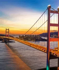 Tsing Ma Bridge during sunset paint by numbers